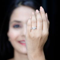 Heart Shape Moissanite Engagement Ring with Halo