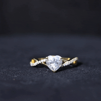 1.50 CT Heart Shape Moissanite Crossover Engagement Ring