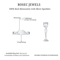 1.50 CT Heart Shape Moissanite Crossover Engagement Ring