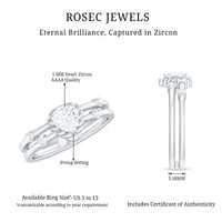 Zircon Solitaire Double Band Ring