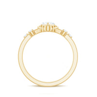 Zircon Solitaire Double Band Ring