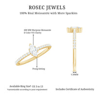 Marquise Cut Moissanite Solitaire Promise Ring for Women