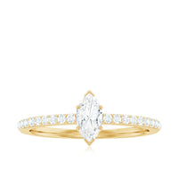 Marquise Cut Moissanite Solitaire Promise Ring for Women