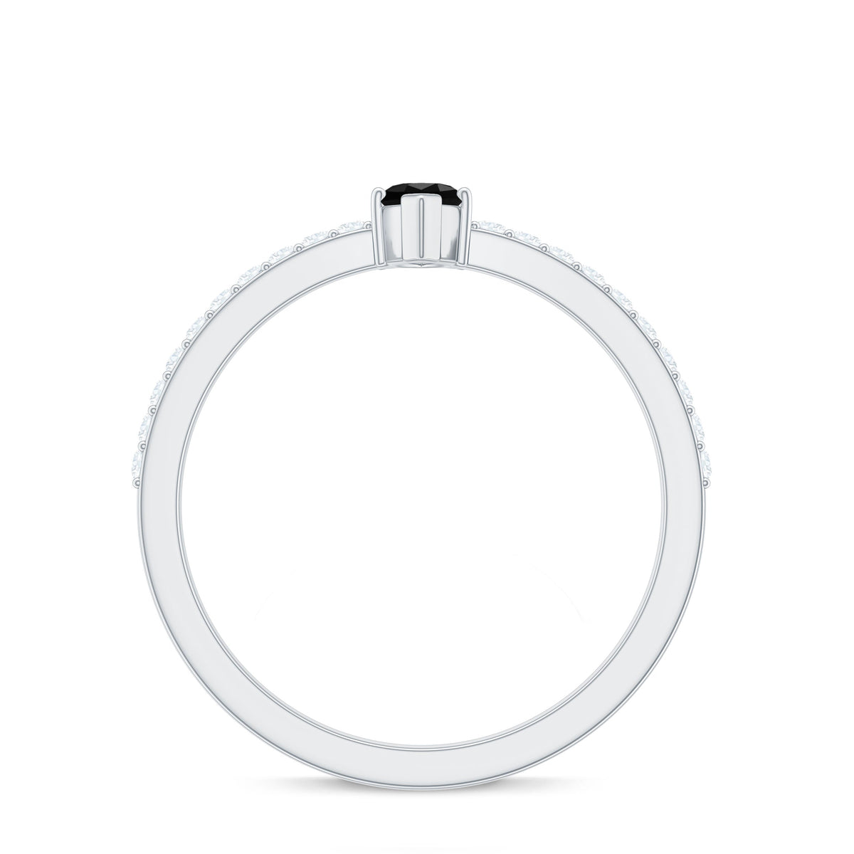 Marquise Black Spinel Diamond Promise Ring for Proposal