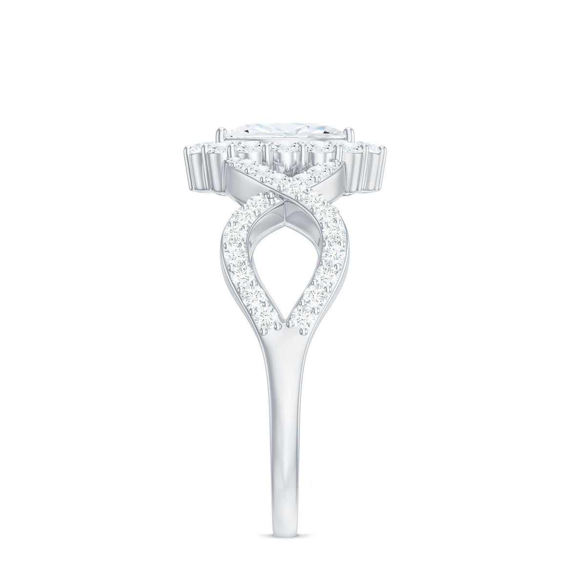 Marquise cut zircon crossover engagement ring by Rosec Jewels featuring a 1.50 CT sparkling center stone and elegant band design.
