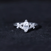 Certified Moissanite marquise engagement ring for women featuring a sparkling white gemstone set in a elegant ring design by Rosec Jewels