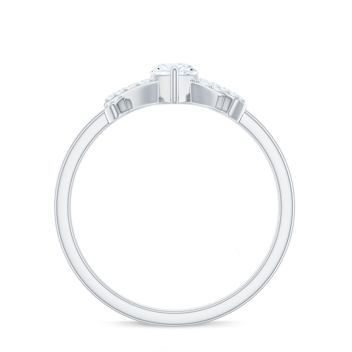 Certified Moissanite marquise engagement ring for women, featuring a sparkling marquise-cut stone set in a elegant ring by Rosec Jewels.