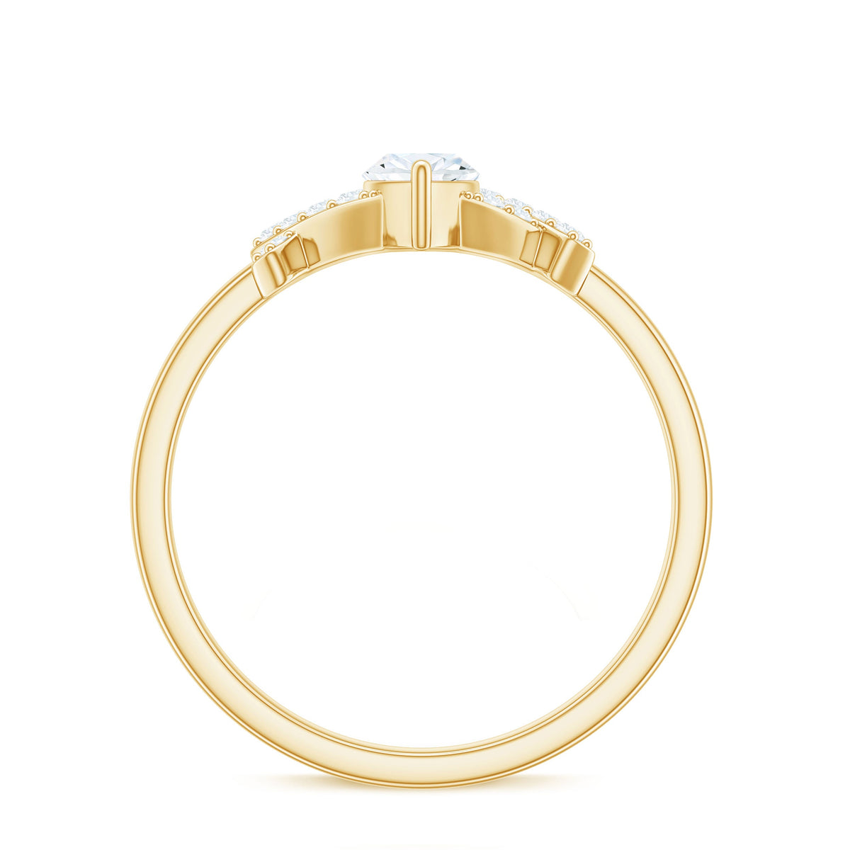 Certified Moissanite Marquise Engagement Ring for Women by Rosec Jewels, featuring a sparkling marquise-shaped moissanite stone setting.