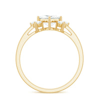 Rosec Jewels 1 CT princess cut cubic zirconia engagement ring in prong setting, showcasing sparkling center stone and elegant design.