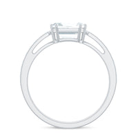 Two-carat Asscher cut cubic zirconia solitaire engagement ring by Rosec Jewels, featuring a sparkling clear stone and sleek band.