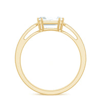 Asscher cut 2 carat cubic zirconia solitaire engagement ring by Rosec Jewels with a sleek band and sparkling center stone.
