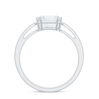 3.50 CT Asscher Cut Moissanite Solitaire Engagement Ring with Side Stones