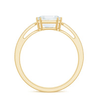 3.50 CT Asscher Cut Moissanite Solitaire Engagement Ring with Side Stones