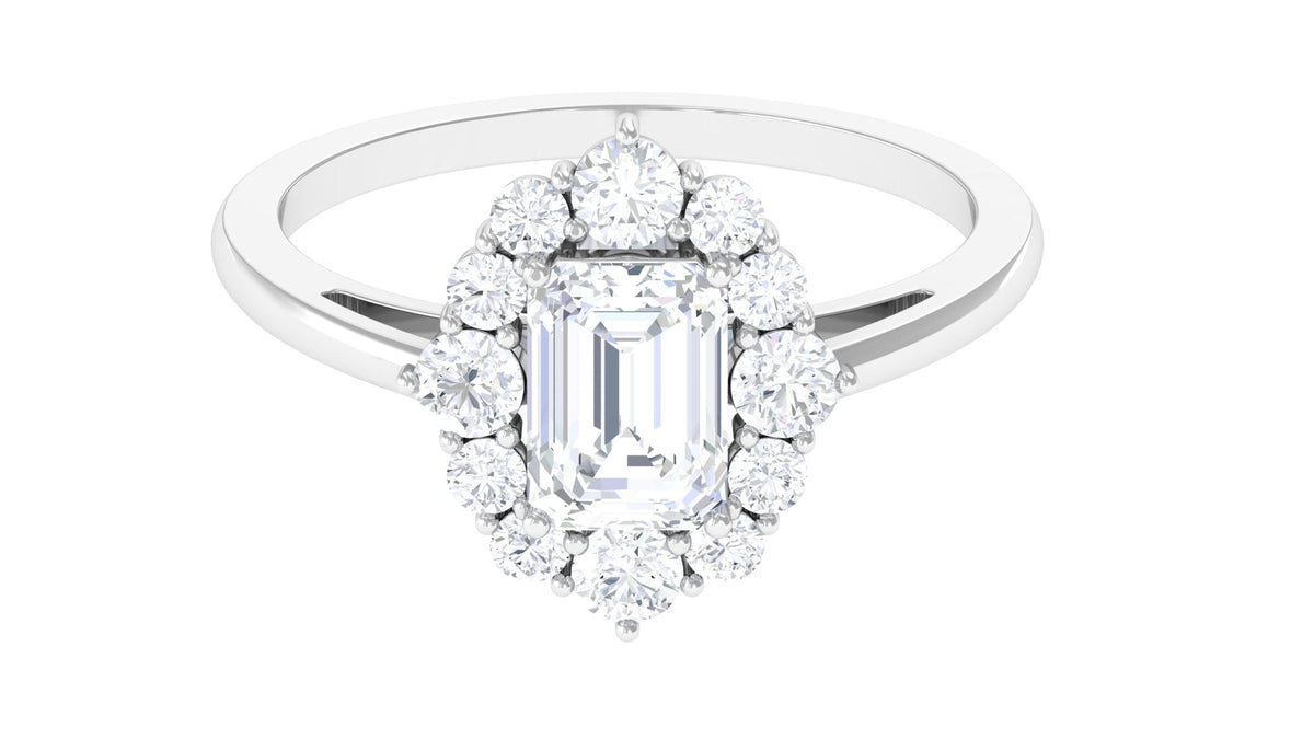 2.50 CT octagon cut zircon halo engagement ring by Rosec Jewels with a sparkling central stone and detailed band design.