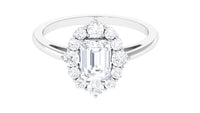 2.50 CT octagon cut zircon halo engagement ring by Rosec Jewels with a sparkling central stone and detailed band design.