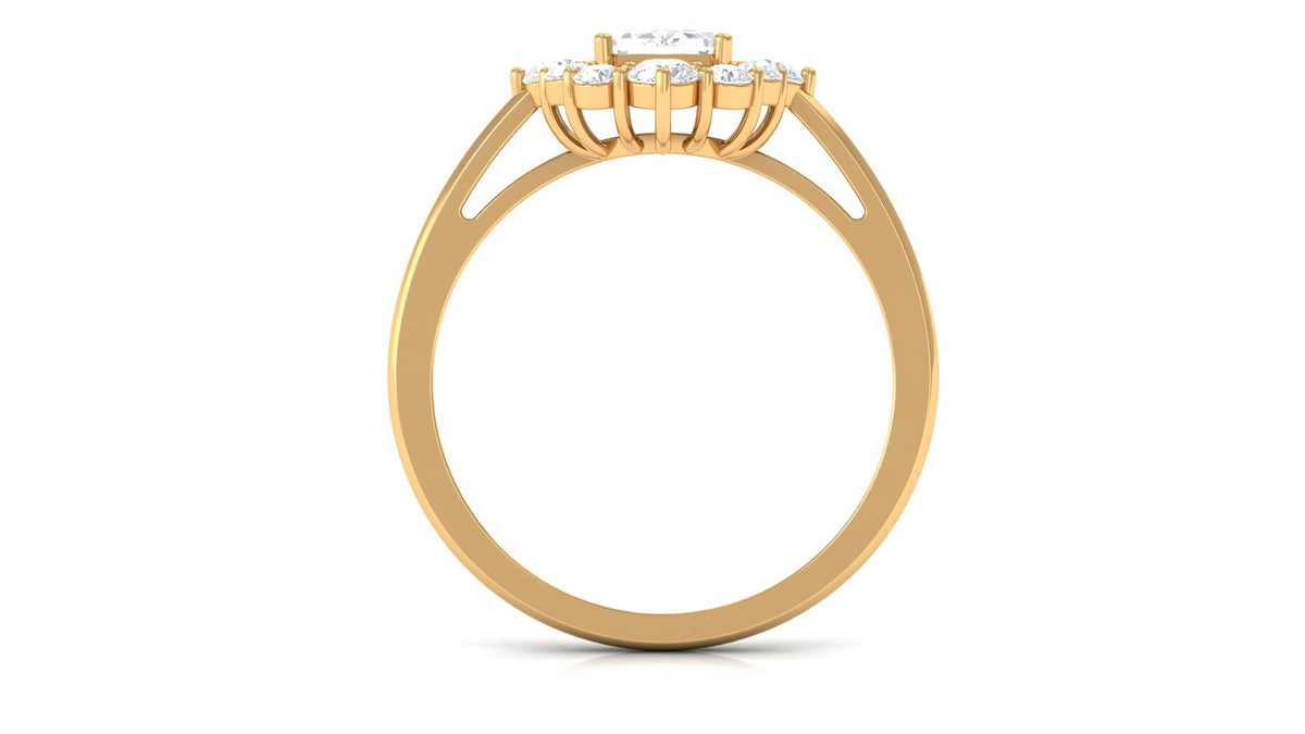 Rosec Jewels 2.50 CT octagon cut zircon halo engagement ring with detailed band and sparkling center stone.