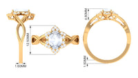 Rosec Jewels 3/4 CT oval cut moonstone and diamond floral halo ring, showcasing intricate design and sparkling gemstones.