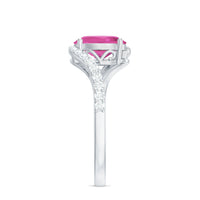 Natural Pink Tourmaline Solitaire Bypass Ring with Diamond
