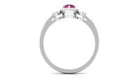 Pink Tourmaline Engagement Ring with Diamond Halo
