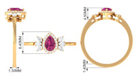Pink Tourmaline Engagement Ring with Diamond Halo
