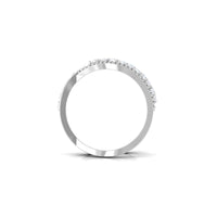 Designer Diamond Band Ring with Criss Cross Shank