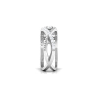 Designer Diamond Band Ring with Criss Cross Shank