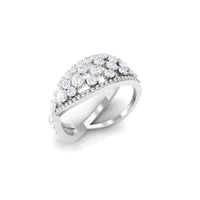 Designer Diamond Band Ring with Criss Cross Shank