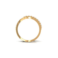 Designer Diamond Band Ring with Criss Cross Shank