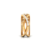 Designer Diamond Band Ring with Criss Cross Shank