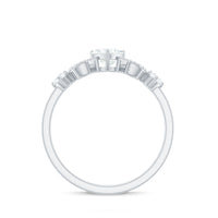 Rosec Jewels 3/4 CT zircon heart engagement ring with gold beaded band, featuring a delicate heart-shaped zircon centerpiece.