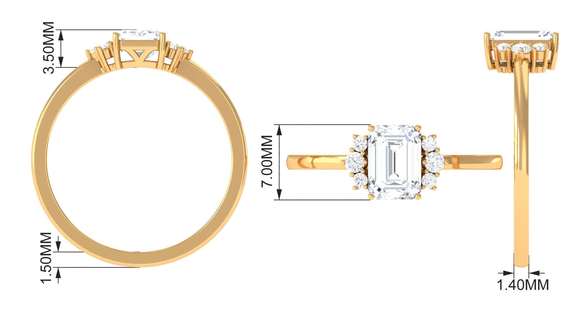 Rosec Jewels 2 CT octagon cut cubic zirconia engagement ring with a solitaire design, showcasing a sparkling central stone and band.