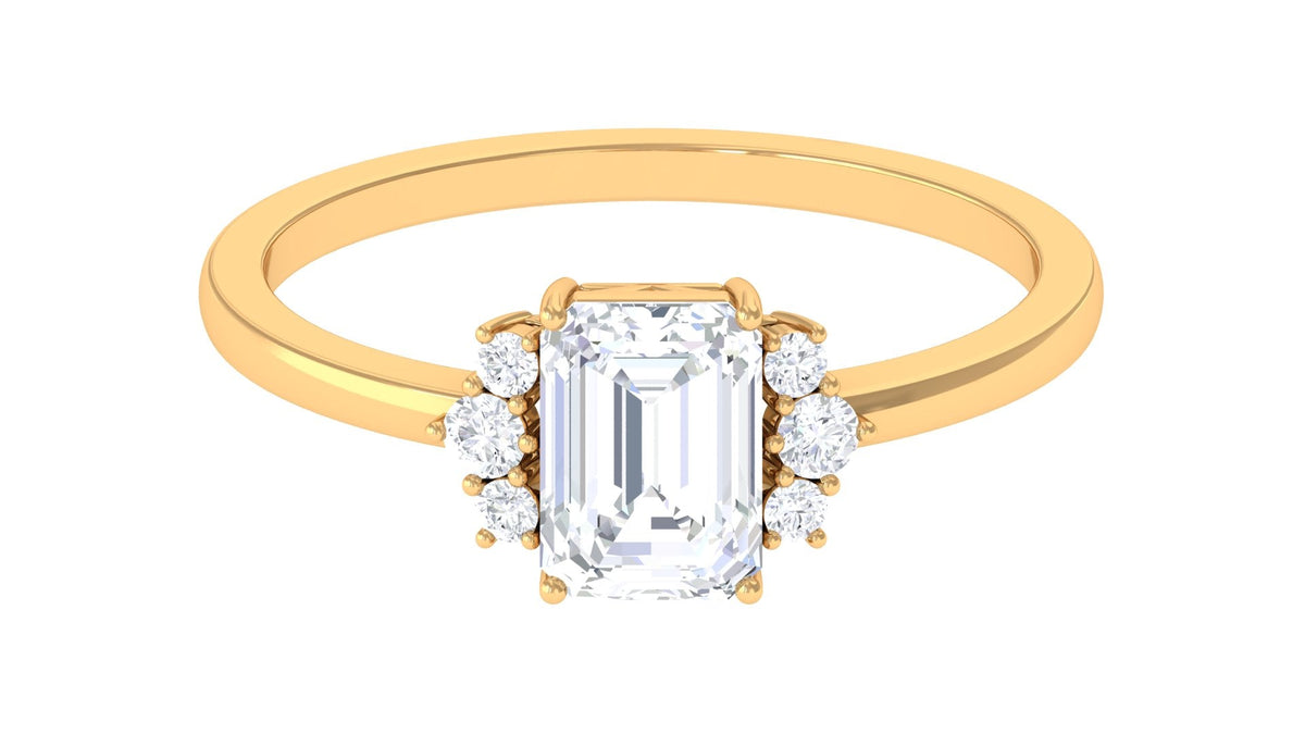 Rosec Jewels 2 ct octagon cut cubic zirconia solitaire engagement ring, featuring a sparkling central stone and elegant band design.