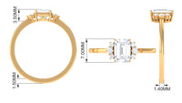 Two carat octagon cut cubic zirconia solitaire engagement ring from Rosec Jewels with a sleek silver band.