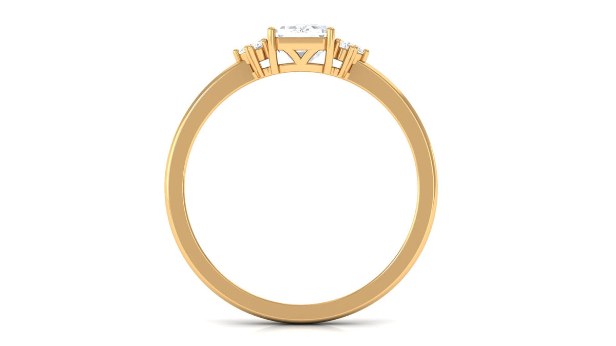 Rosec Jewels 2 CT octagon cut cubic zirconia engagement ring with a solitaire design and silver band.