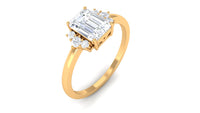 Rosec Jewels 2 CT Octagon Cut Solitaire Cubic Zirconia Engagement Ring with a prominent central stone and sleek band.