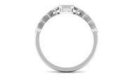 Octagon cut zircon engagement ring with side stones by Rosec Jewels, showcasing a sparkling center stone and detailed band design.