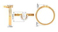 Rosec Jewels 1 CT octagon cut zircon double band engagement ring with intricate design and sparkling gemstone details.