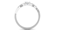 Octagon cut solitaire zircon engagement ring with split shank design by Rosec Jewels, featuring a sparkling center stone.