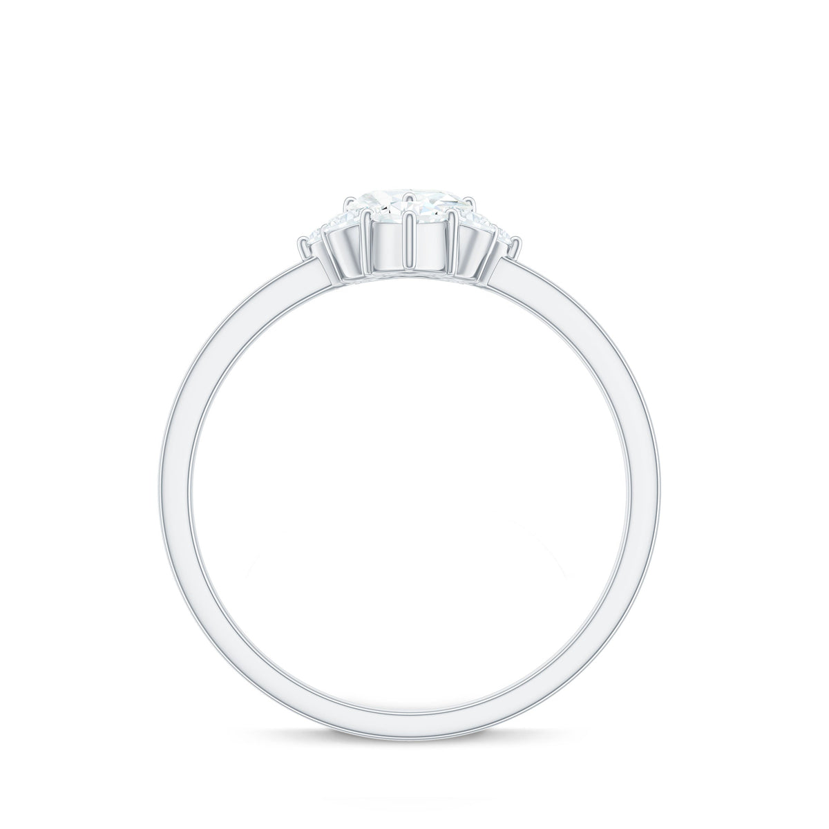 Certified Moissanite Heart Promise Ring with Accent