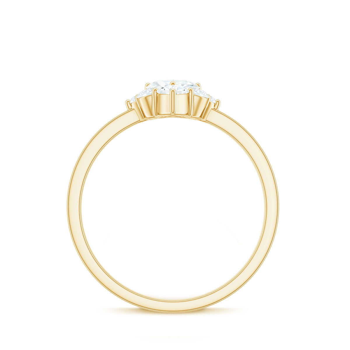 Certified Moissanite Heart Promise Ring with Accent