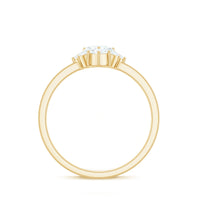 Certified Moissanite Heart Promise Ring with Accent