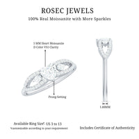 Certified Moissanite Heart Promise Ring with Split Shank