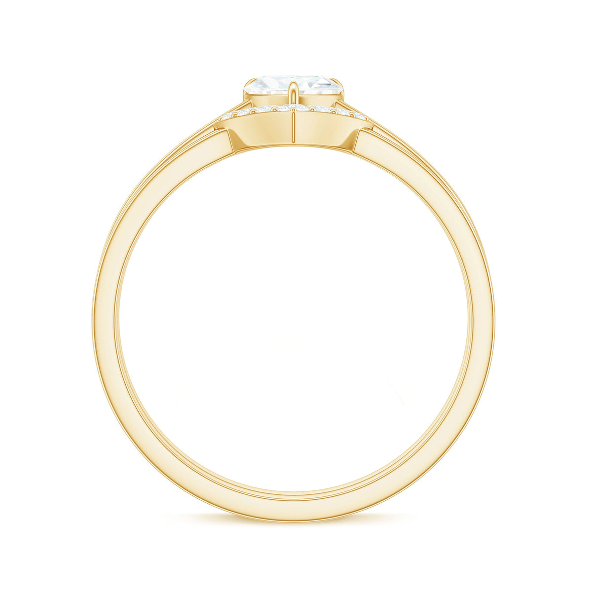 Heart-shaped moissanite solitaire wedding ring set for women by Rosec Jewels, featuring sparkling gemstone and elegant band design.