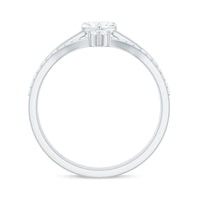 Heart Shape Moissanite Solitaire Engagement Ring with Enhancer