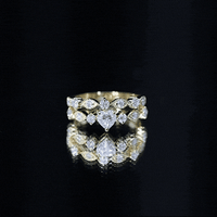 Zircon Bridal Wedding Ring Set with Matching Band