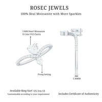 Designer Moissanite Heart Engagement Ring for Women