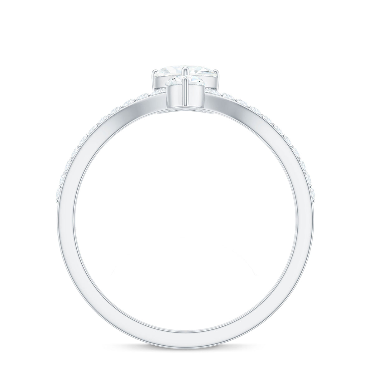 Designer Moissanite Heart Engagement Ring for Women