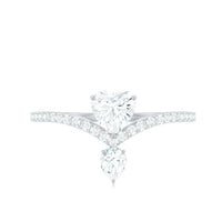 Designer Moissanite Heart Engagement Ring for Women