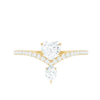 Designer Moissanite Heart Engagement Ring for Women