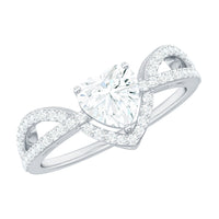 Heart Shaped Moissanite Designer Engagement Ring